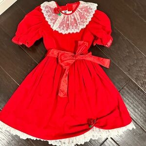 Vintage Red Holiday Dress Size 10 Girls Jo Lene